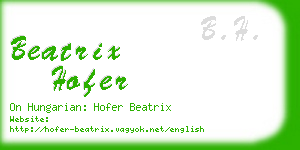 beatrix hofer business card